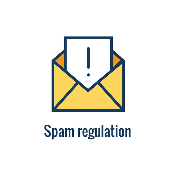 E-posta Pazarlama Kuralları ve Yönetmelikler Simge w E-posta Pazarlama Rul — Stok Vektör
