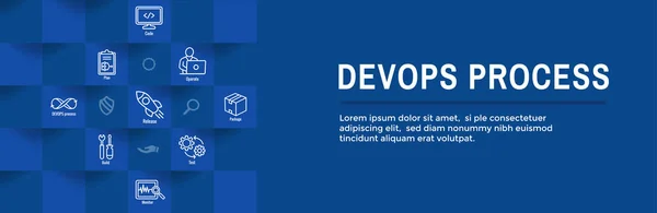 Devops Icon Set-dev Ops web fejléc banner — Stock Vector