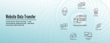 Web sitesi veri aktarımı simge seti ve Web üstbilgisi Banner