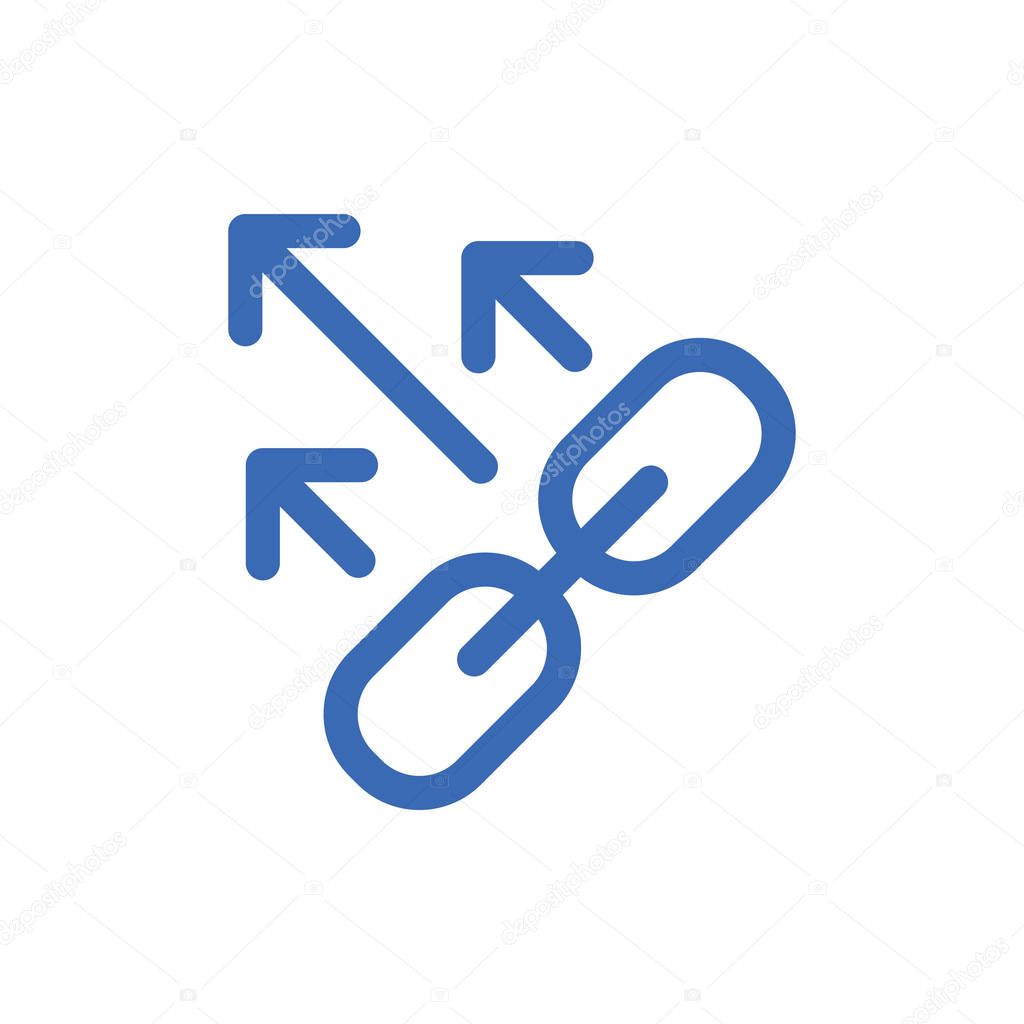 Website Link & Connectedness Icon with Chain Link