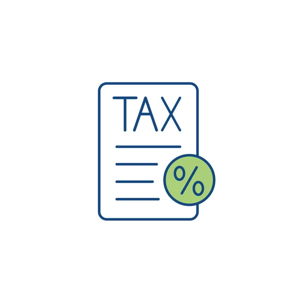 Tax concept with percentage paid, icon and income idea. Flat vec — Stock Vector