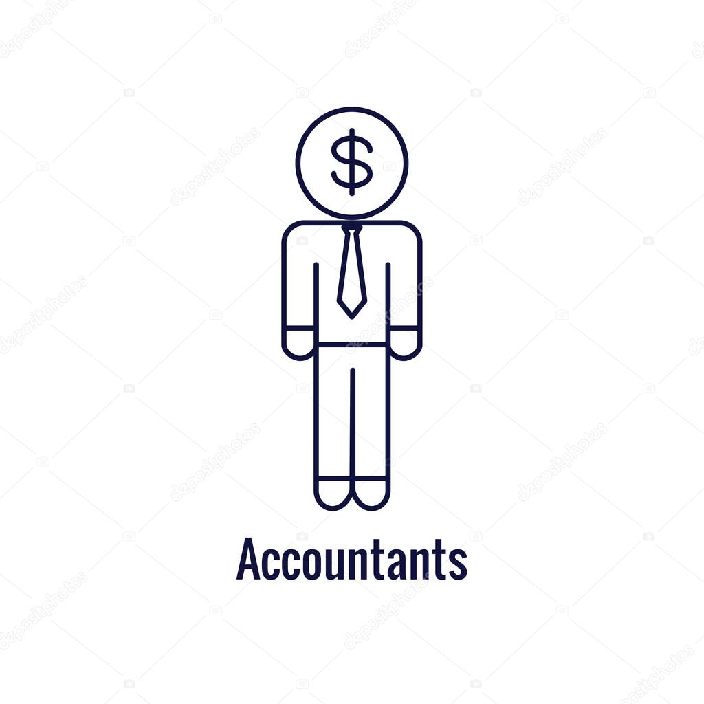 Accountant or Accounting Icon Set w money, accounting & similar 