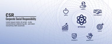 CSR-kurumsal sosyal sorumluluk anahat simge seti-Web Heade