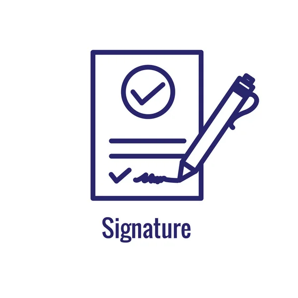 Icono de aprobación y firma con imágenes aprobadas - para mostrar algunos — Vector de stock