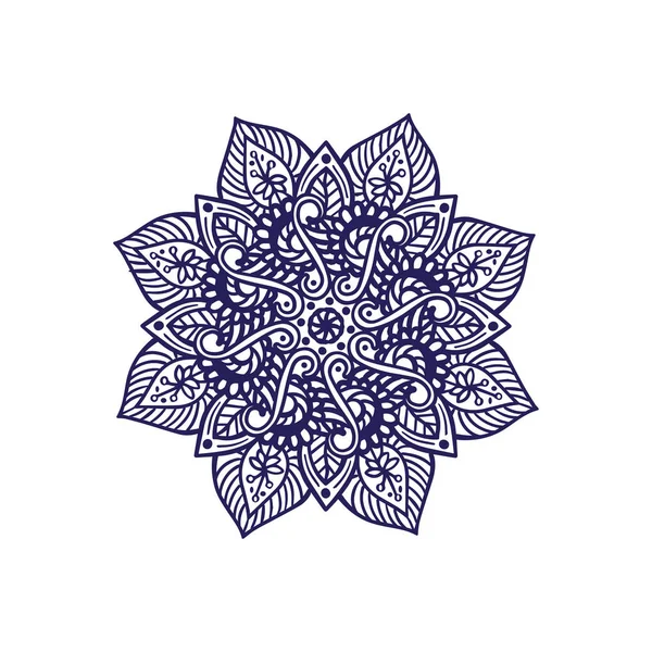 Projeto Mandala indiano com elementos florais e formas — Vetor de Stock