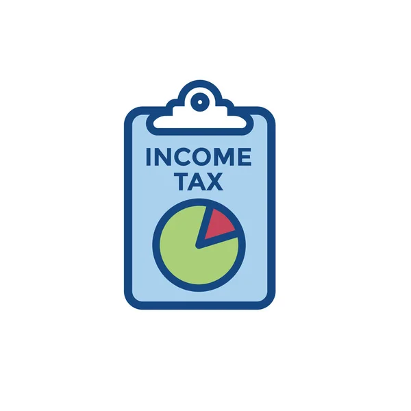 Tax concept with percentage paid, icon and income idea. Flat vec — Stock Vector