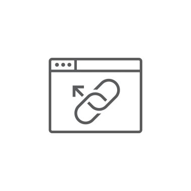 Web sitesi Link & bağlantı simgesi ile zincir bağlantısı