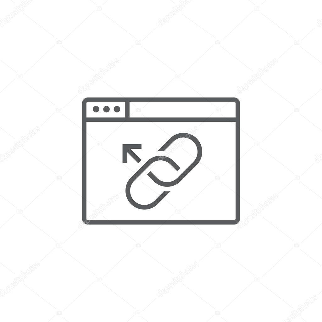 Website Link & Connectedness Icon with Chain Link