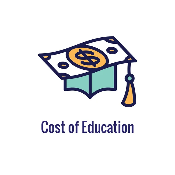Icono de la educación de los estudiantes con imágenes que representan el proceso educativo — Vector de stock