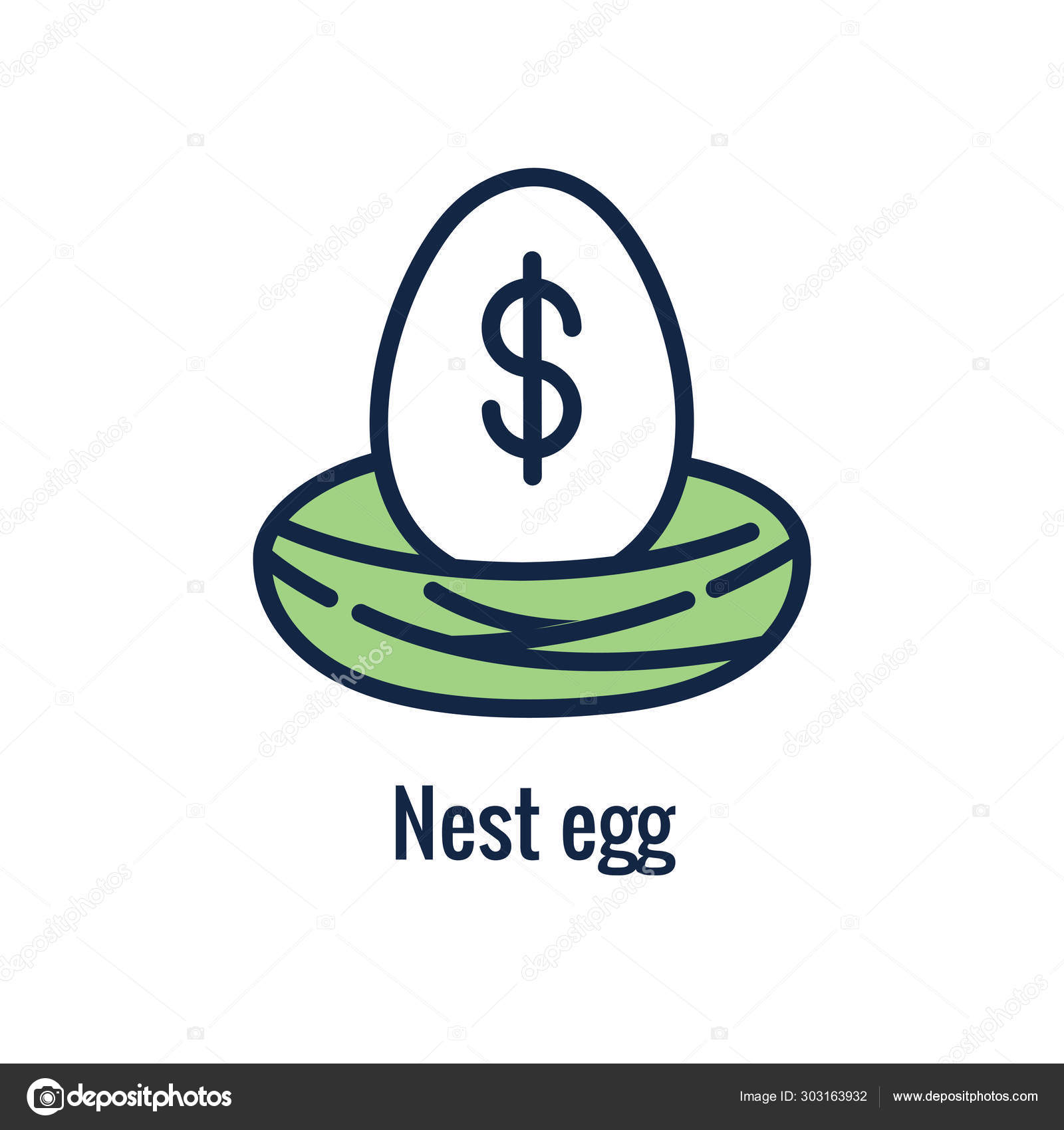 退休储蓄图标与退休+ 货币图像图库矢量图©bearsky23@yahoo.com 303163932