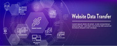 Web sitesi veri aktarımı simge seti ve Web üstbilgisi Banner