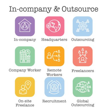 Şirket içi ve outsource Icon Set merkezi ile ve freelan