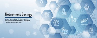 Emeklilik Tasarruf Simge Seti ve Web Başlık Banner