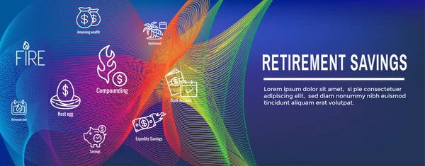 Emeklilik Tasarruf Simge Seti ve Web Başlık Banner