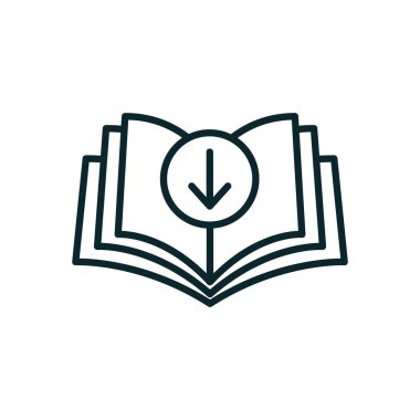 Ebook dijital indirme simgesi - kitap ve ok