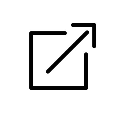 Kutu ve oklu harici bağlantı simgesi, uygulamayı ağlara gitmek üzere bırakıyor