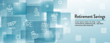 Emeklilik Tasarruf Simge Seti ve Web Başlık Banner