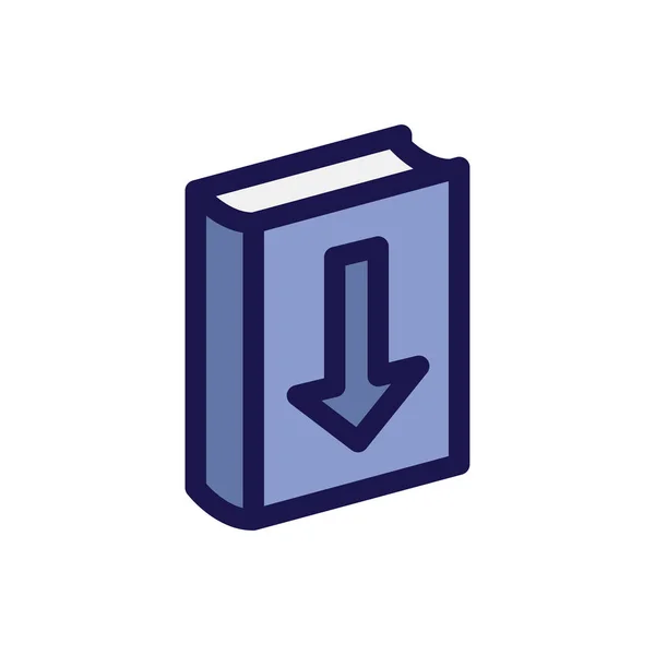 Icône de téléchargement numérique Ebook - livre et flèche — Image vectorielle