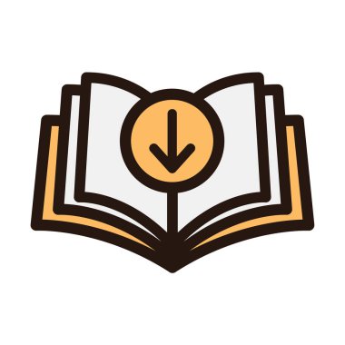 Ebook dijital indirme simgesi - kitap ve ok