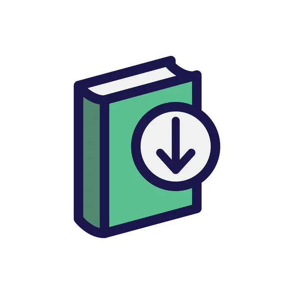 Ícone de download digital do Ebook - livro e seta — Vetor de Stock