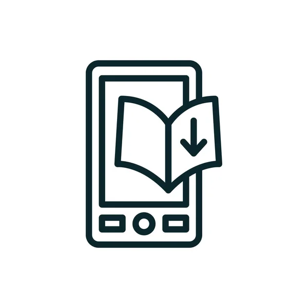 EBook digitale Download Icon-boek en pijl — Stockvector