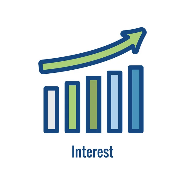 Инвестиции или банковская икона, показывающая увеличение количества — стоковый вектор