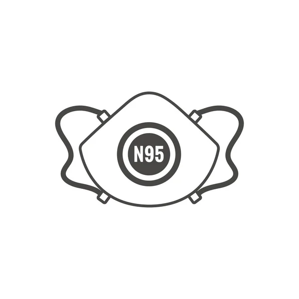 N95 Gesichtsmaske Ppe Gesichtsmaske Symbol Set Atemmasken — Stockvektor