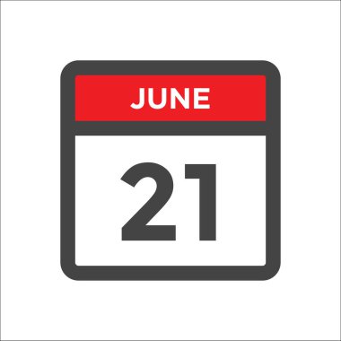21 Haziran takvim simgesi - ayın günü