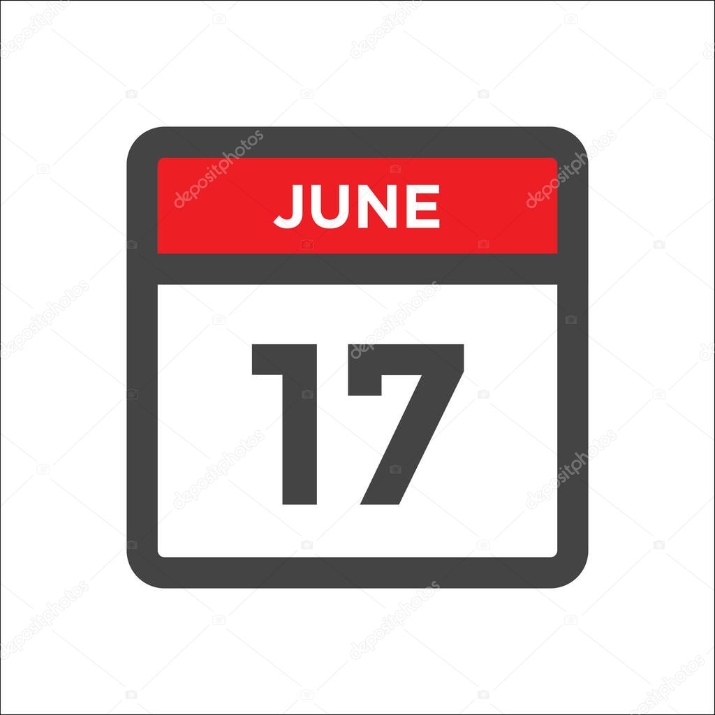 June 17 calendar icon - day of month