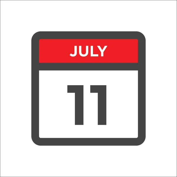 July Calendar Icon Day Month — Stock Vector