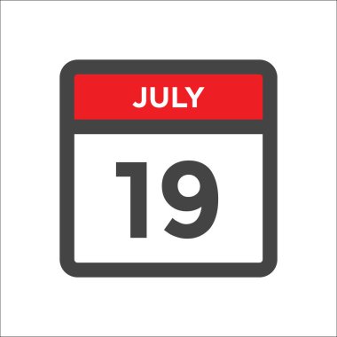 Ayın günüyle birlikte 19 Temmuz takvim simgesi