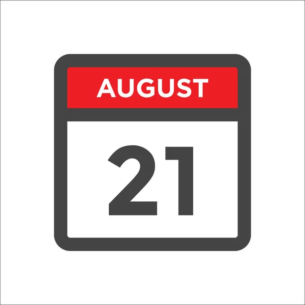 August Calendar Icon Day Month — Stock Vector