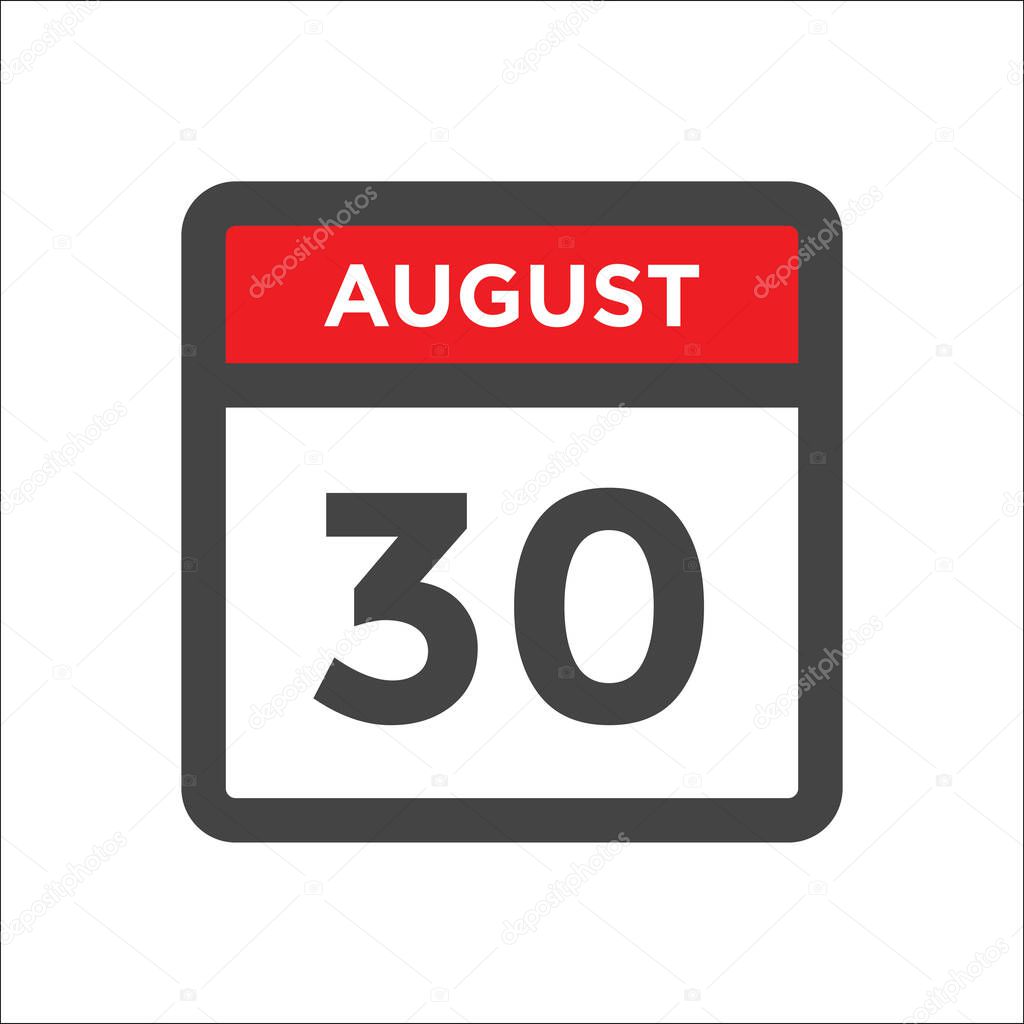 August 30 calendar icon with day and month