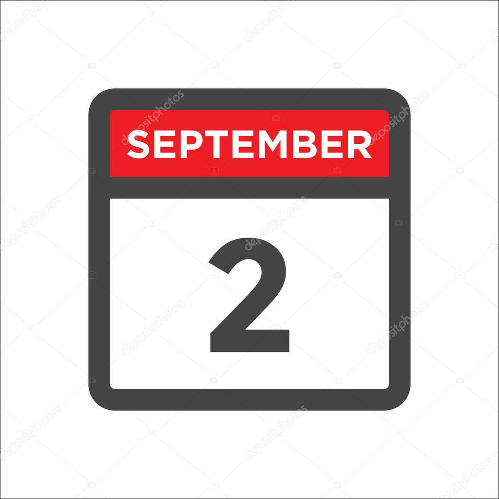 September 2 calendar icon with day & month