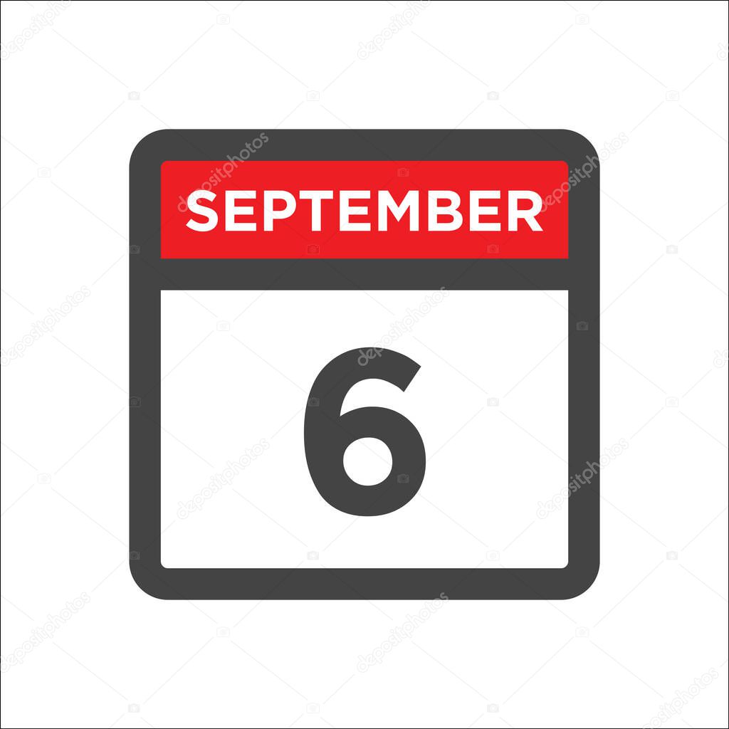 September 6 calendar icon with day & month