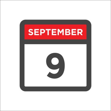 Gündüz ve aylık 9 Eylül takvim simgesi