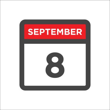 Gündüz ve aylık 8 Eylül takvim simgesi