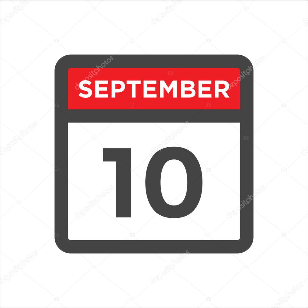 September 10 calendar icon with day & month