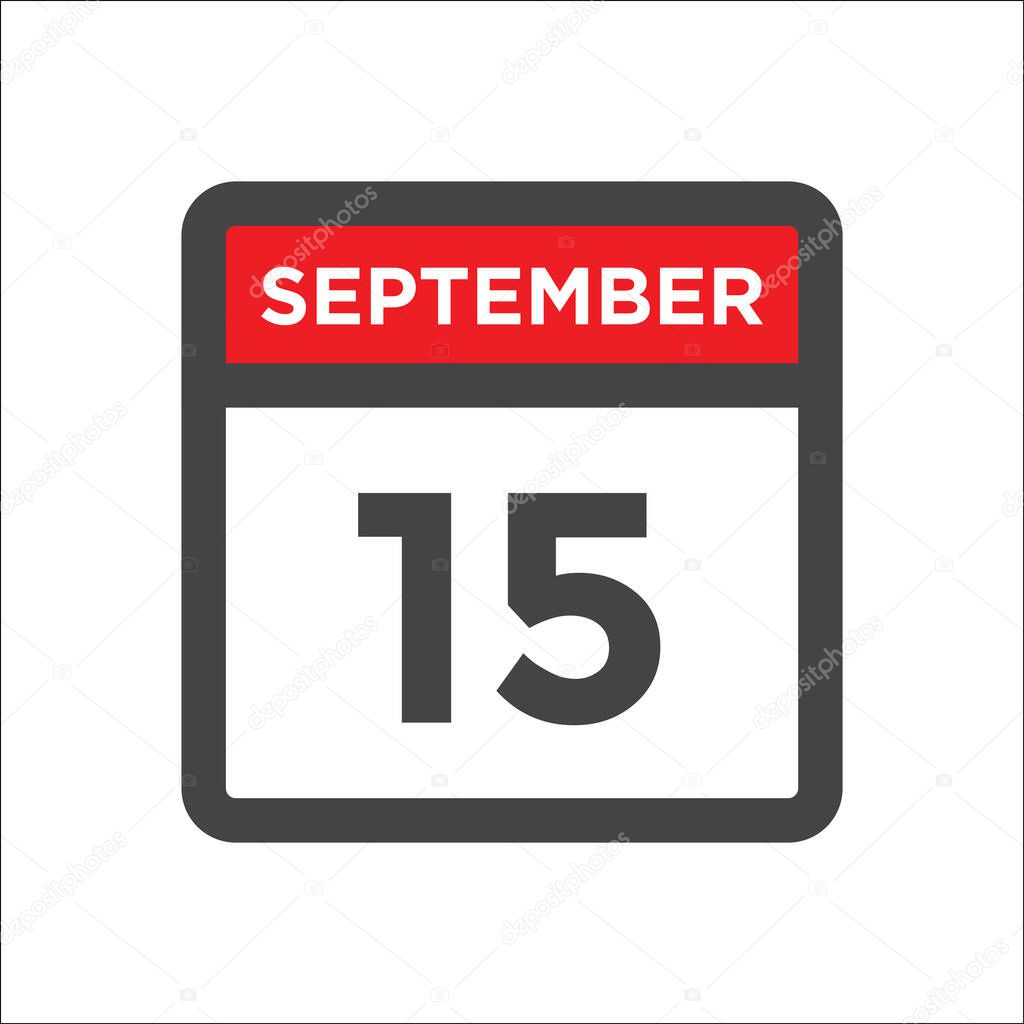 September 15 calendar icon with day & month