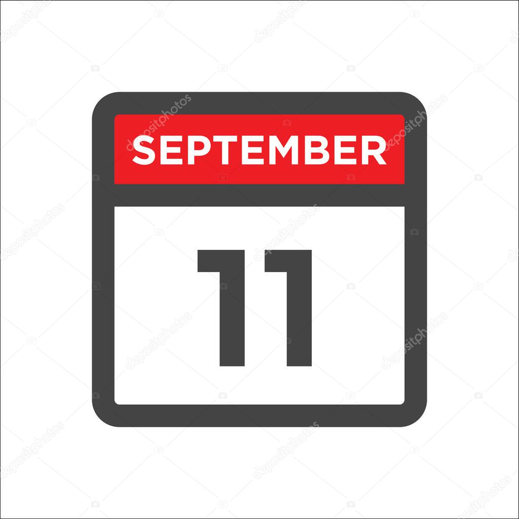 September 11 calendar icon with day & month