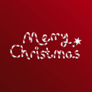 Mutlu Noeller şeker çubuğu yazı ve kar - vektör illüstrasyonu