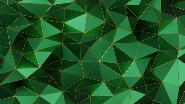 Абстрактный Многоугольный Узор Роскоши Темно Зеленого Цвета Золотом Рендеринг — стоковое фото