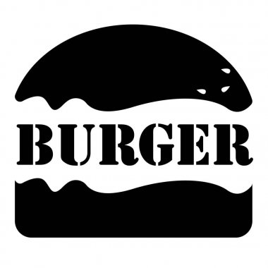 Sıcak burger vektör logosu, fast food, yazı. Burger simgeleri, etiketler, işaretler, semboller ve tasarım öğeleri. Fast food rozetlerinin vektör koleksiyonu
