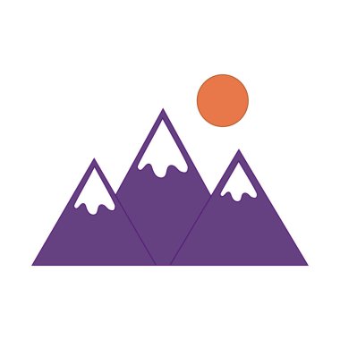 Dağ sırası ikonu. Seyahat tatil sembolü. Doğal macera vektörü. Vahşi manzara çizimi. EPS 10.