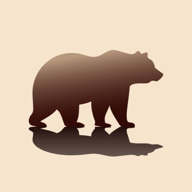 Ayı hayvan ikonu. Vahşi doğa vektörü. Orman yaratığı silueti. Vahşi yaşam amblemi. EPS 10.