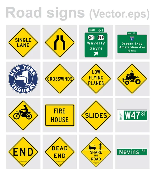 Traffic sign road concept design set. Illustration 4x4 per set. — Stock Vector