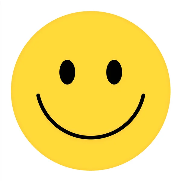 Faccia Sorridente Buon Sorridente Emoji Vettore Giallo Vettore Faccia Cerchio — Vettoriale Stock