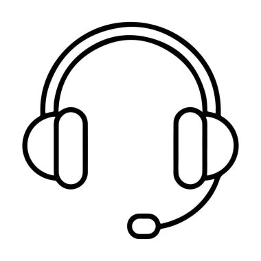 Ekte mikrofon olan ve ses, iletişim ve müşteri hizmetlerini sembolize eden bir kulaklık çizimi..