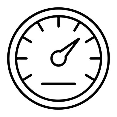 Üzerinde işaretler olan dairesel bir çizginin minimalist siyah ve beyaz çizgisi ve ölçü işareti.