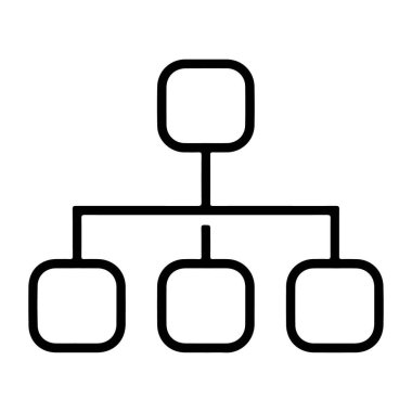 Basit bir hiyerarşiyi temsil eden bir hiyerarşik organizasyonel yapının minimalist çizgi çizimi..